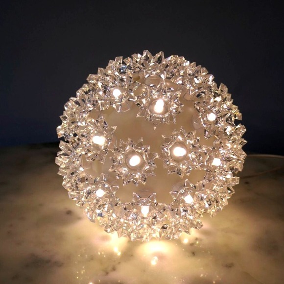 Retro Vintage Style Starburst  Hanging Sphere Light Clear Crystal Warm White LED - Picture 1 of 4